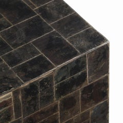 A mica covered coffee table in the manner of Jean-Michel Frank.