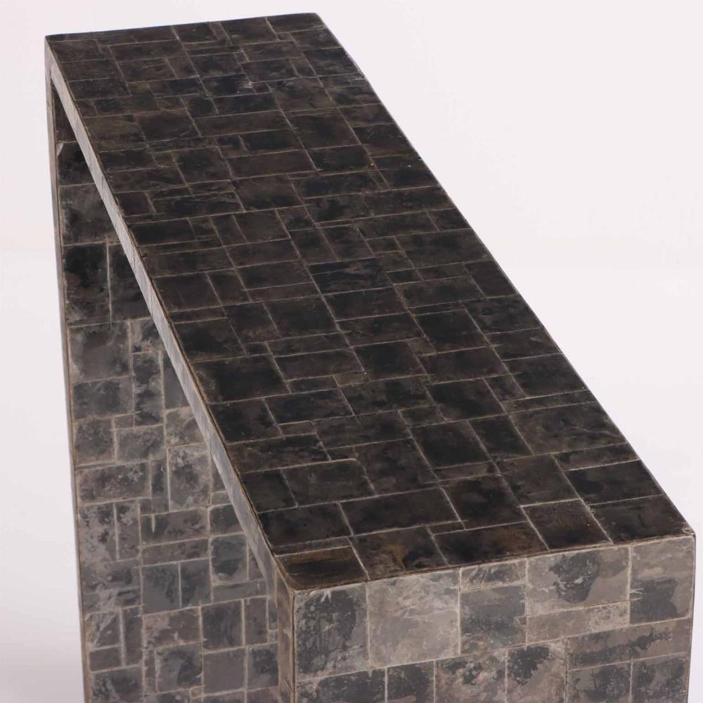 A Mica Covered Console Table, in the manner of Jean-Michel Frank. In Good Condition For Sale In Philadelphia, PA
