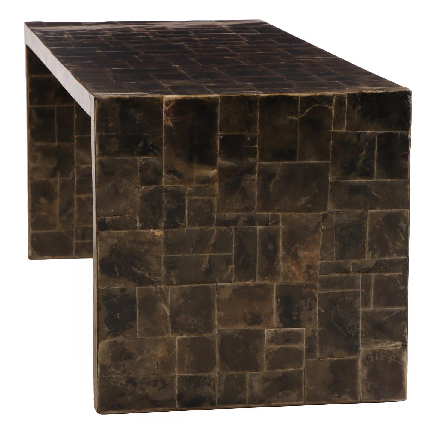 A Mica Covered Waterfall Coffee Table. In Good Condition For Sale In Philadelphia, PA