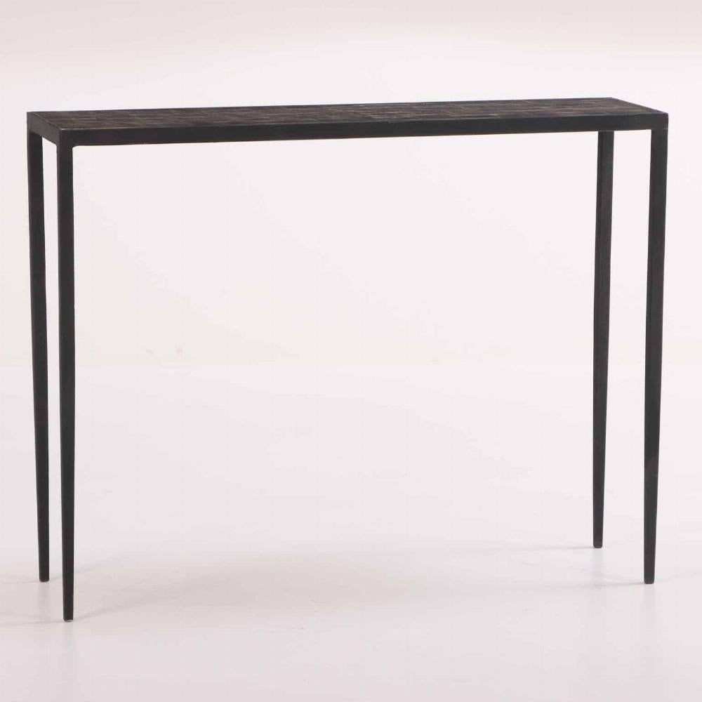 Argentine A Mica & Wrought Iron Console Table, in the manner of Jean-Michel Frank. For Sale