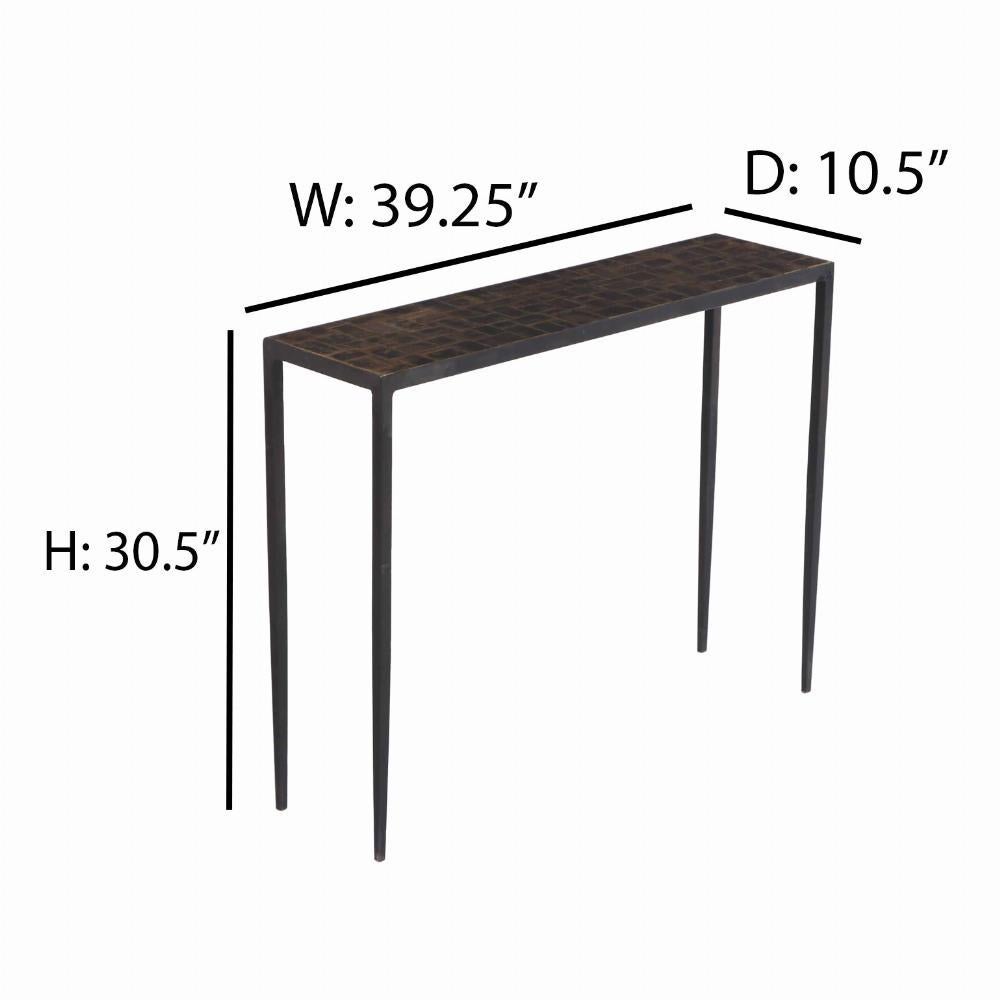 Ein Konsolentisch aus Mica und Schmiedeeisen, nach Art von Jean-Michel Frank. (21. Jahrhundert und zeitgenössisch)