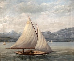 Vintage Sailboats on the lake