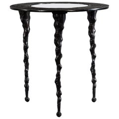 Used Michael Aram Cast Patinated Metal and Glass Lava Table