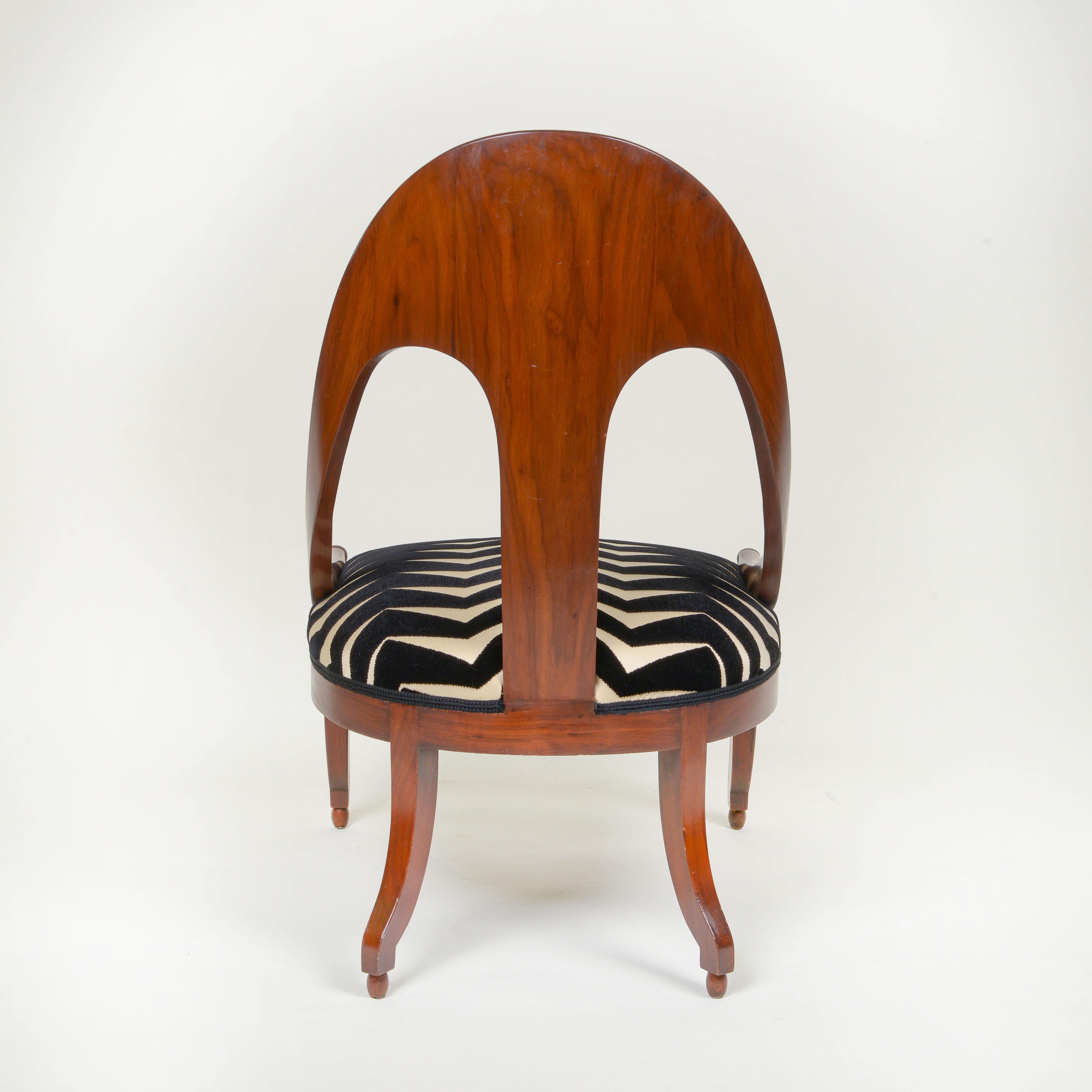 20th Century A Michael Taylor for Baker Mahogany Spoonback Slipper Chair For Sale