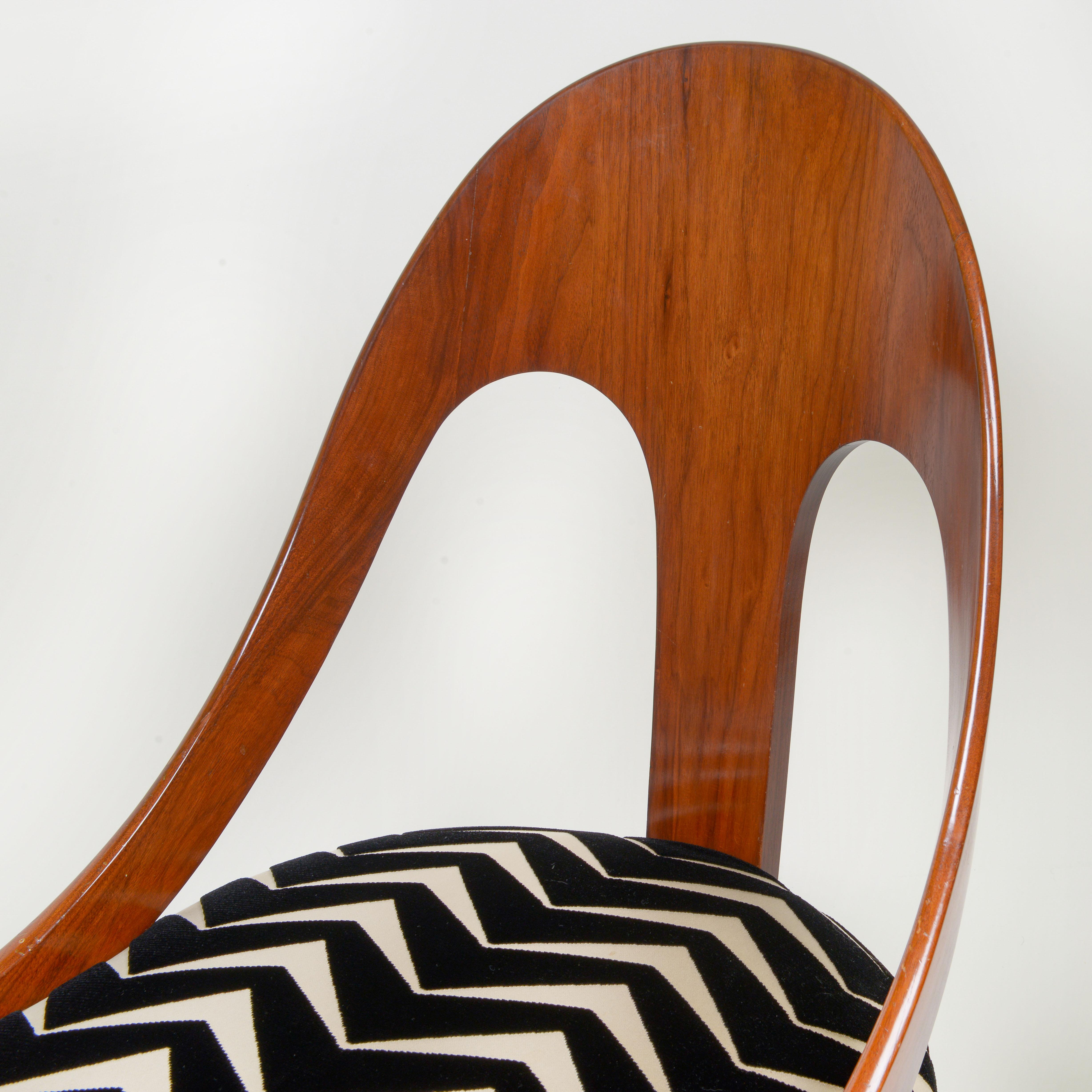 Upholstery A Michael Taylor for Baker Mahogany Spoonback Slipper Chair