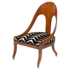 Vintage A Michael Taylor for Baker Mahogany Spoonback Slipper Chair