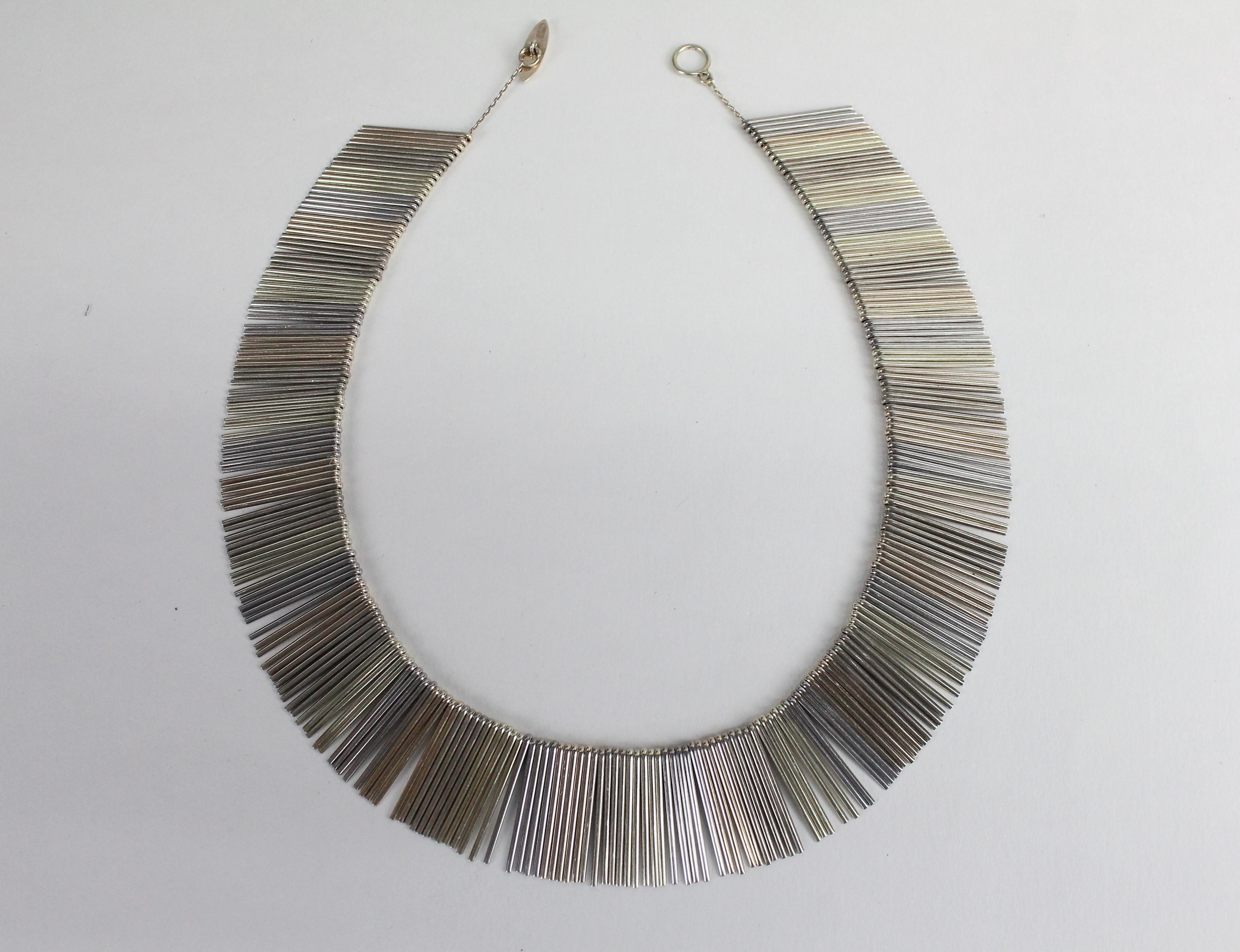 A. Michelsen, Scandinavian Modern Necklace, Three Colored Sterling Silver 4