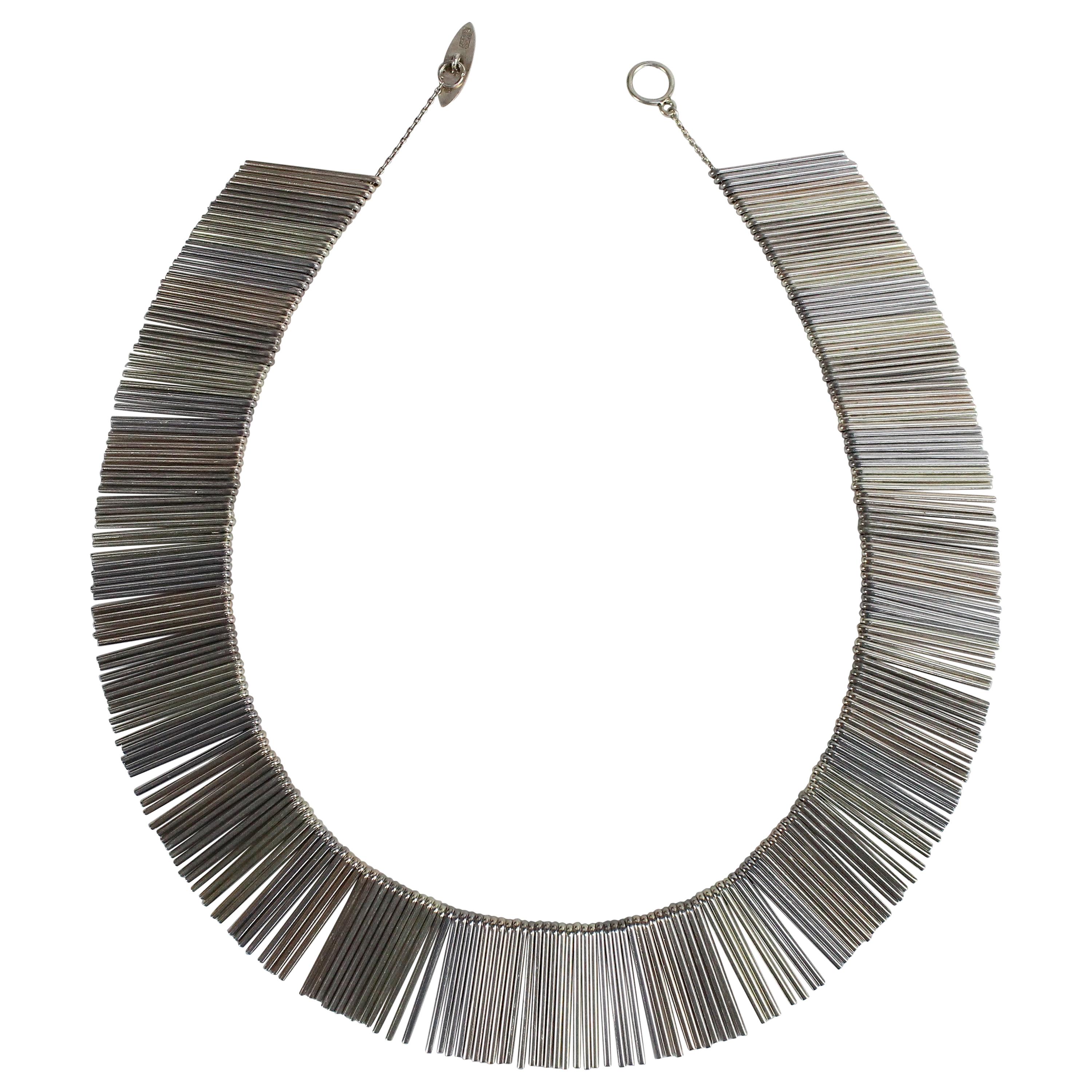 A. Michelsen, Scandinavian Modern Necklace, Three Colored Sterling Silver