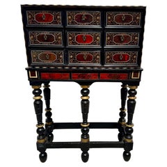 A Mid 17th. Century Flemish Antwerp Cabinet On Stand