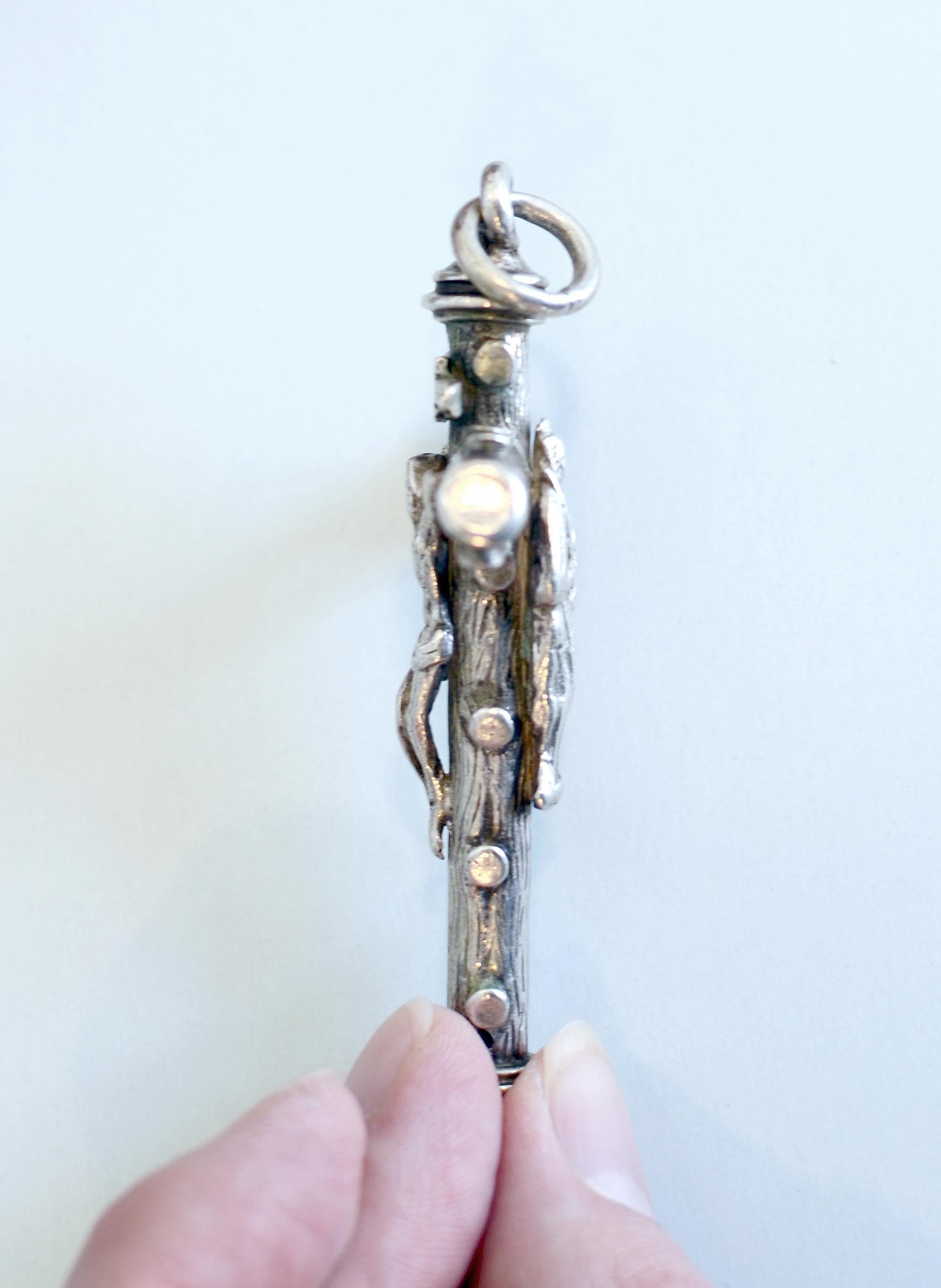 Spanish A mid-17th century silver crucifix devotional pendant