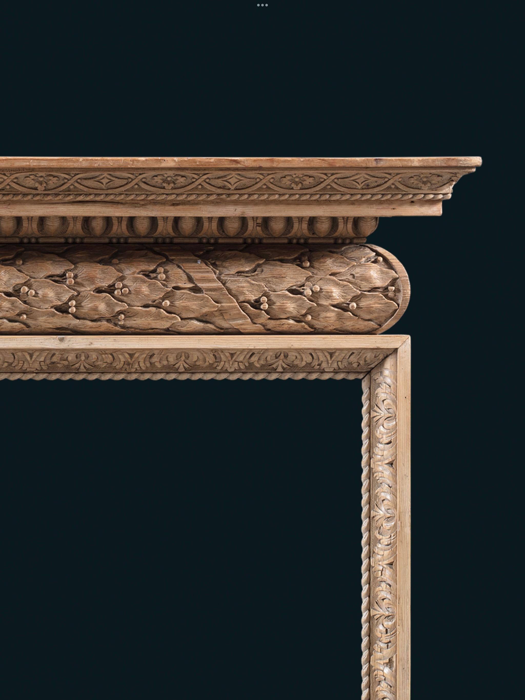 English A Mid-18th Century Carved Pine Chimneypiece For Sale