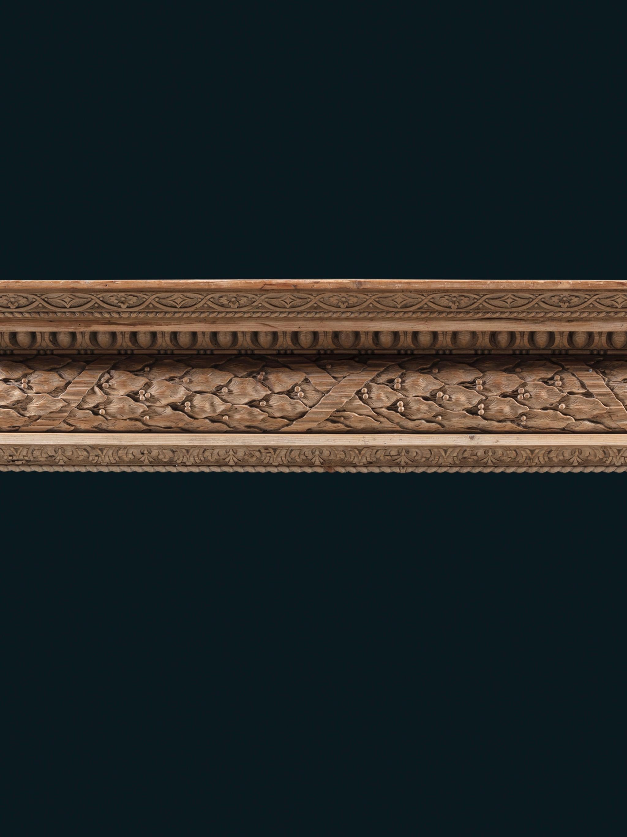 A Mid-18th Century Carved Pine Chimneypiece In Good Condition For Sale In London, GB