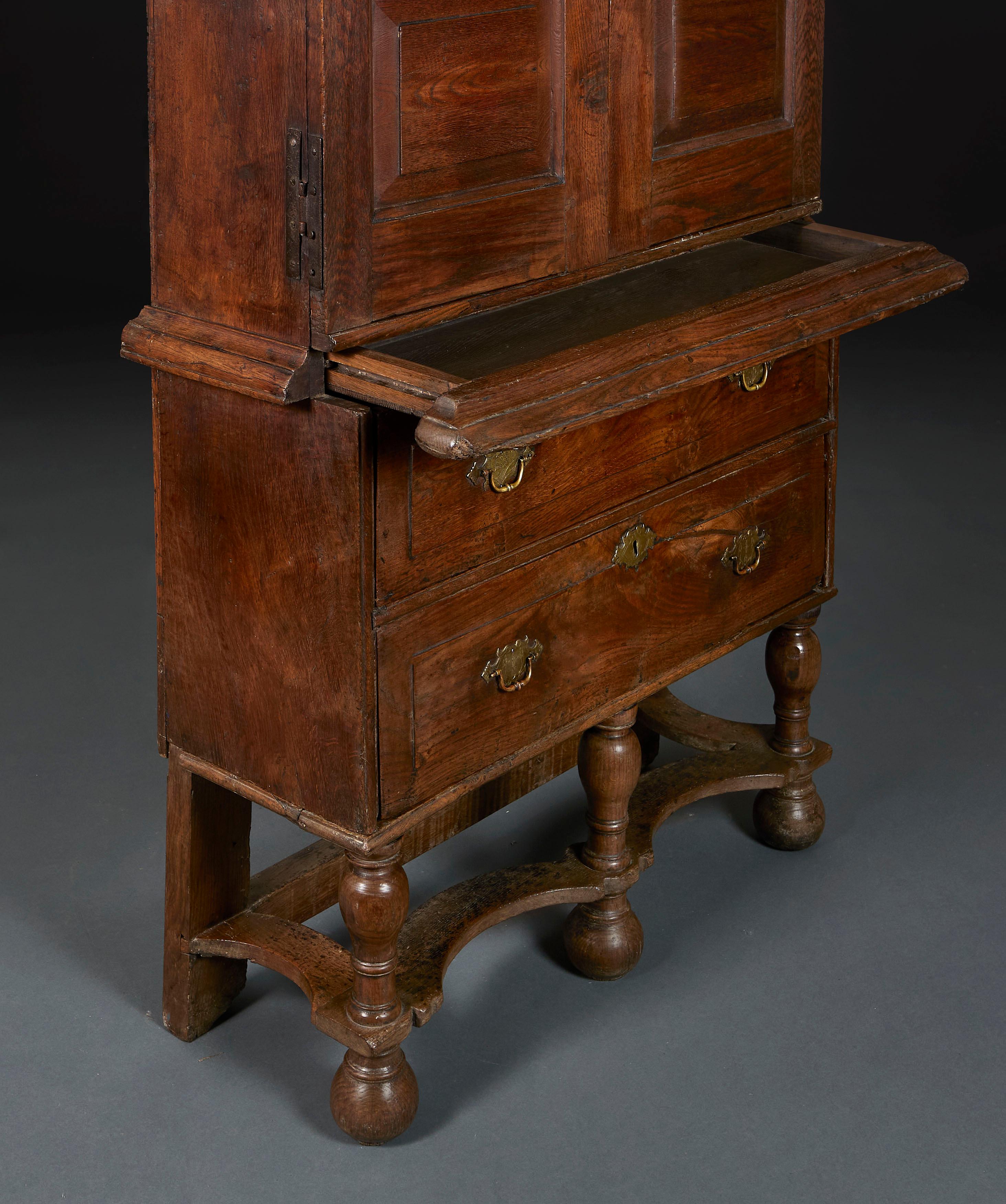 Wood A Mid 18th Century Elm Cabinet on Stand  For Sale