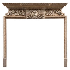 Mid-18th Century George II Carved Pine Chimneypiece