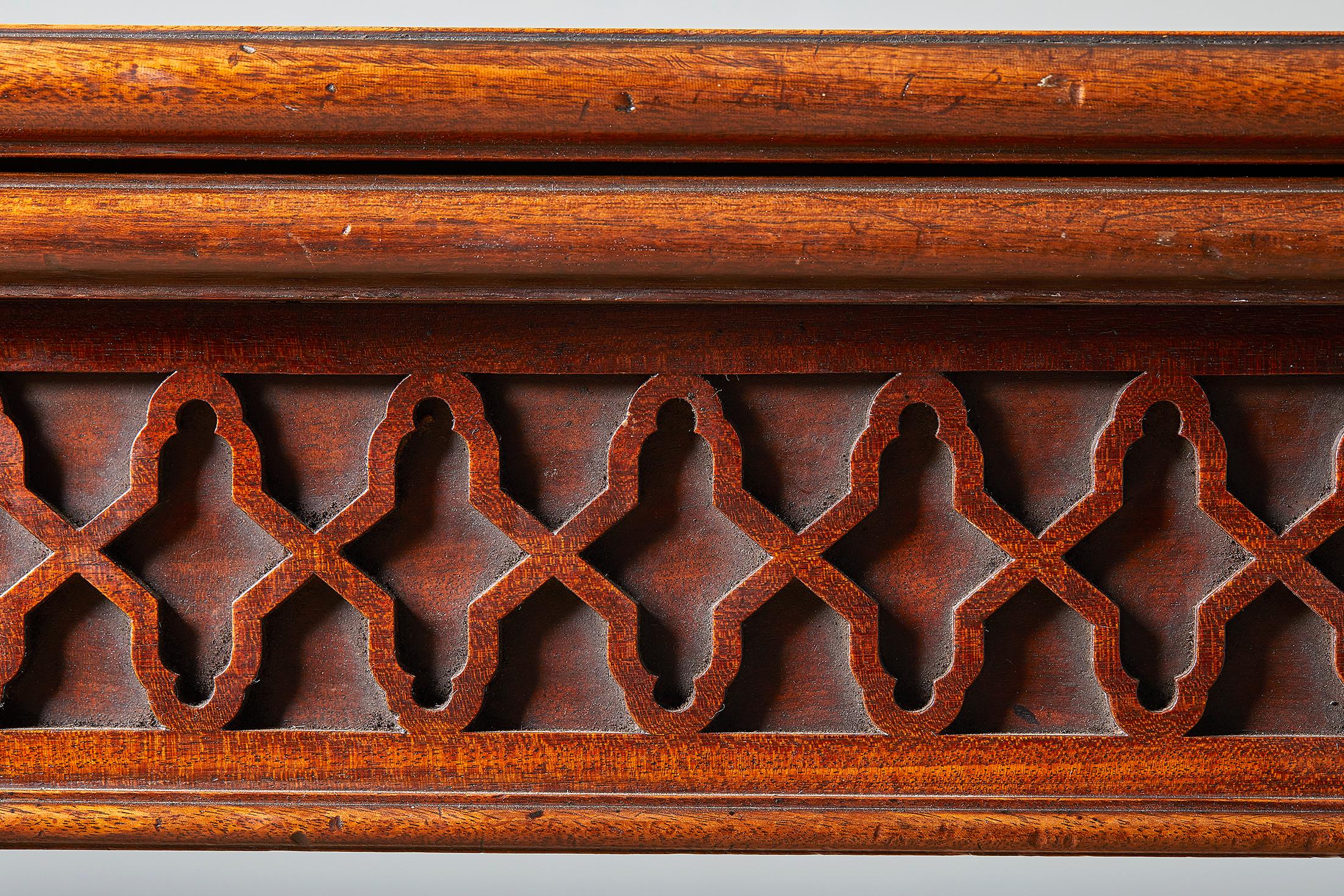 Carved Mid-18th Century George III Mahogany Folding Card Table For Sale