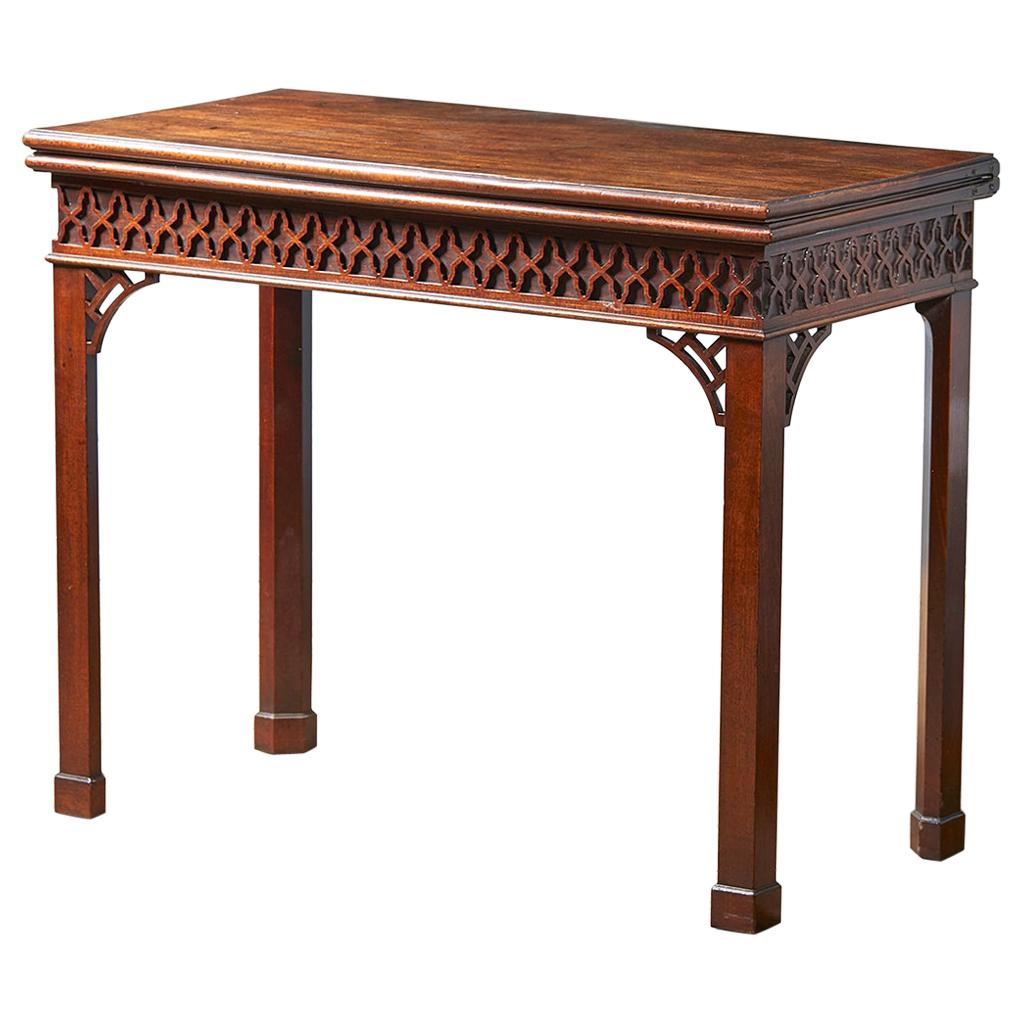 Mid-18th Century George III Mahogany Folding Card Table For Sale