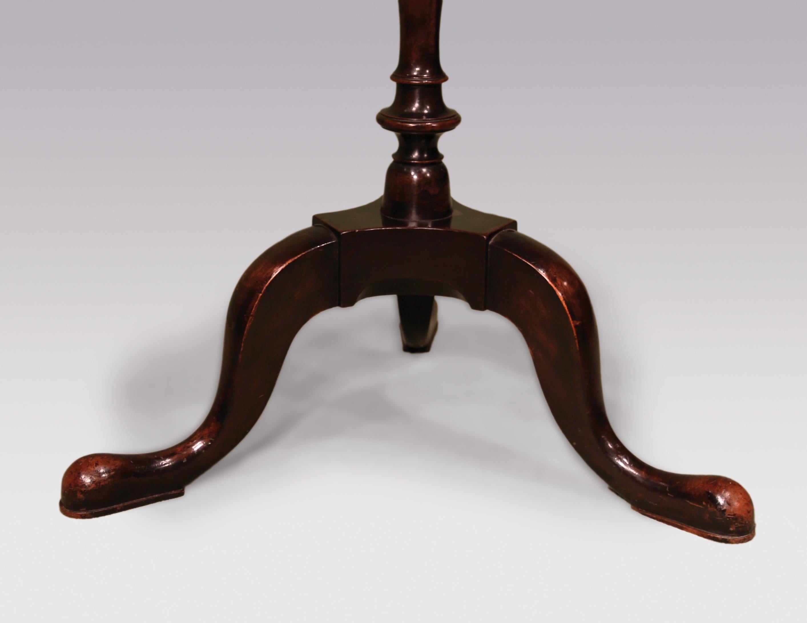 English Mid-18th Century Mahogany Kettle Stand or Tripod Table