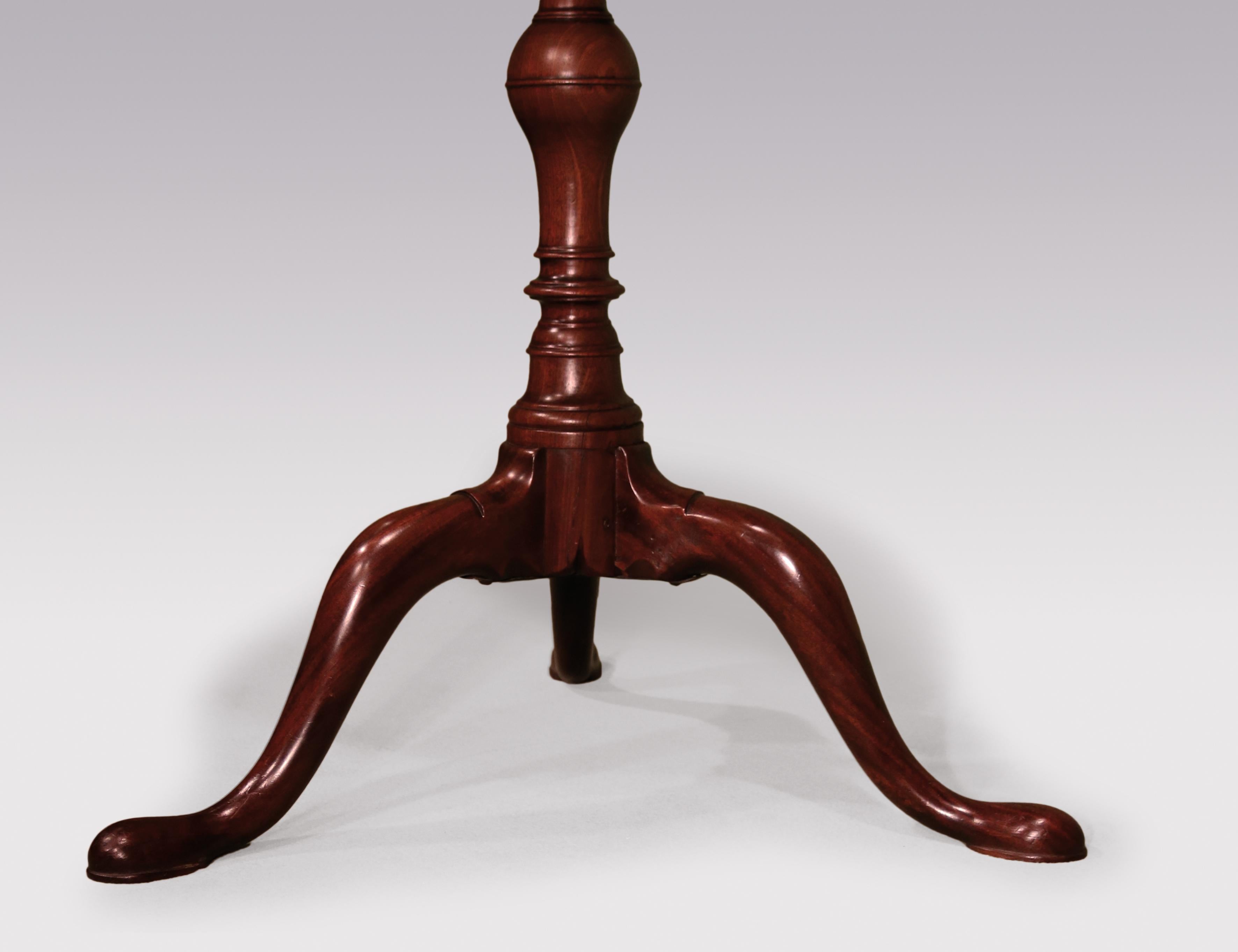 Mid 18th Century Mahogany Tripod Table In Good Condition In London, GB