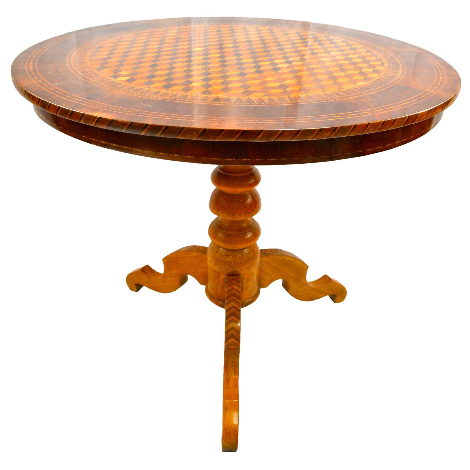 Classical Roman Mid-19th Century Italian Sorrento Center Table For Sale