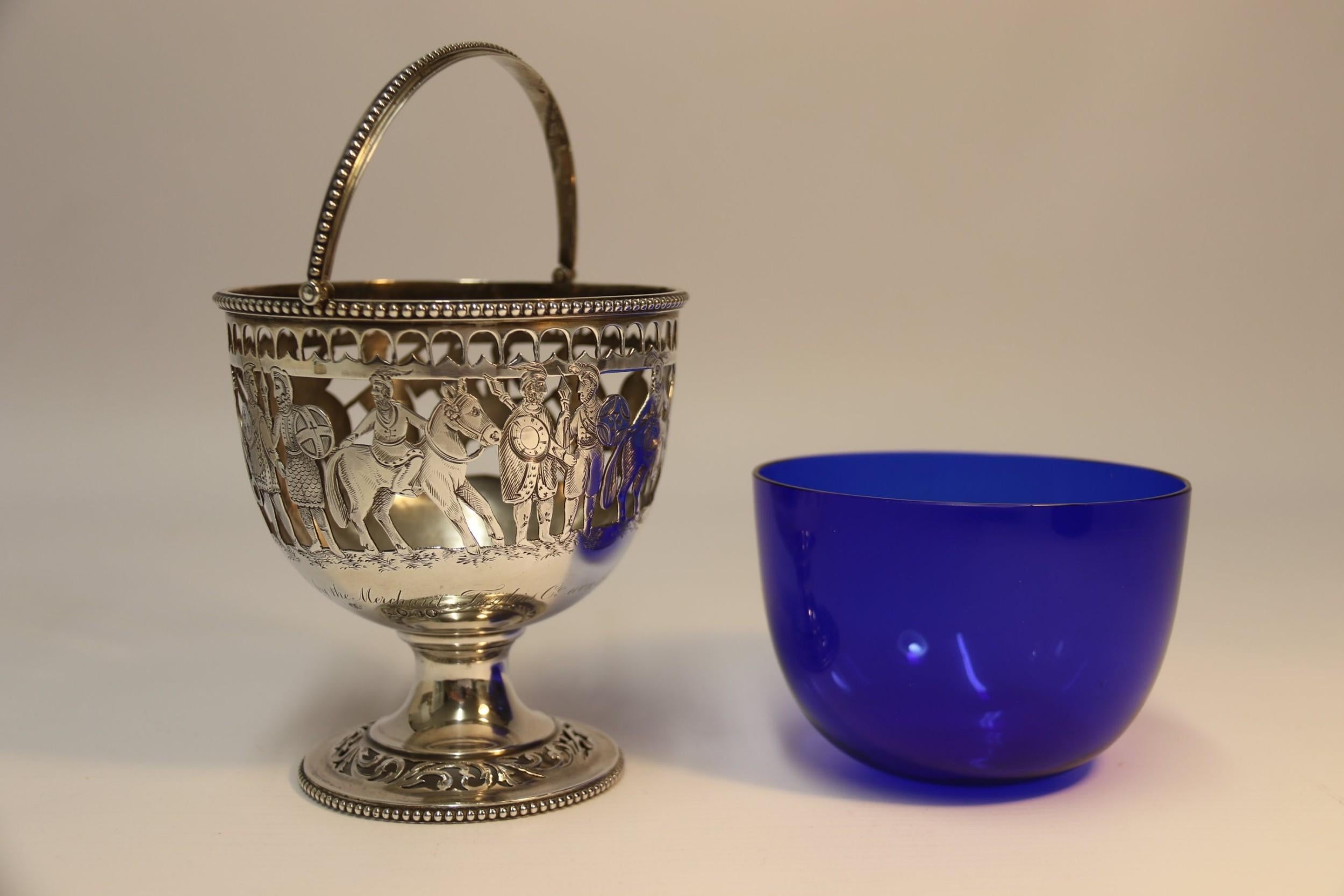 Mid-19th Century Pierced and Engraved Military Silver Presentation Sugar Bowl 10