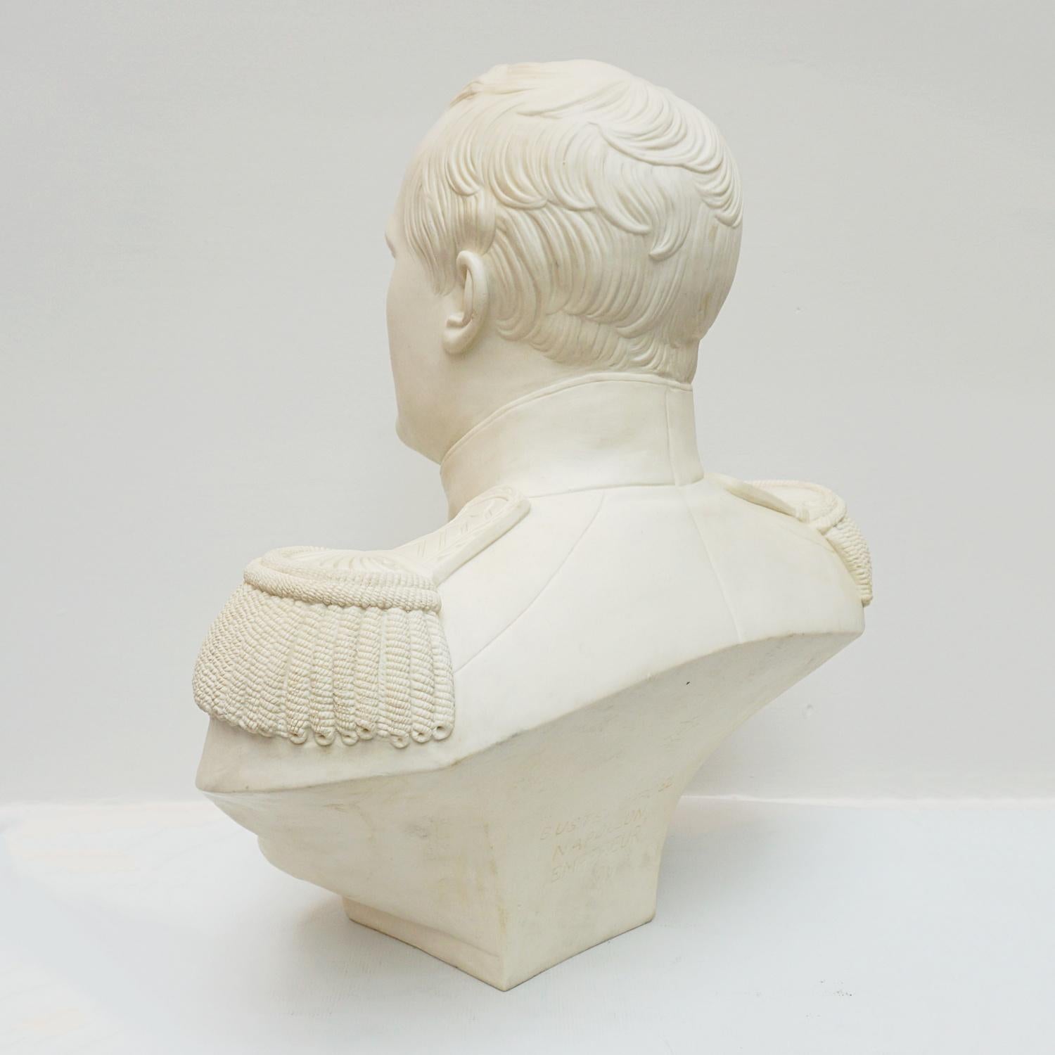 Mid-19th Century Biscuit Porcelain Portrait Bust of Napoleon Bonapart For Sale 3