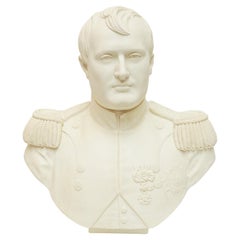 Antique Mid-19th Century Biscuit Porcelain Portrait Bust of Napoleon Bonapart