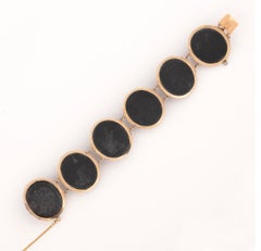 Mid-19th Century Black Lava Cameo Bracelet