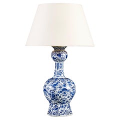 Mid 19th Century Blue and White Delft Vase as a Lamp