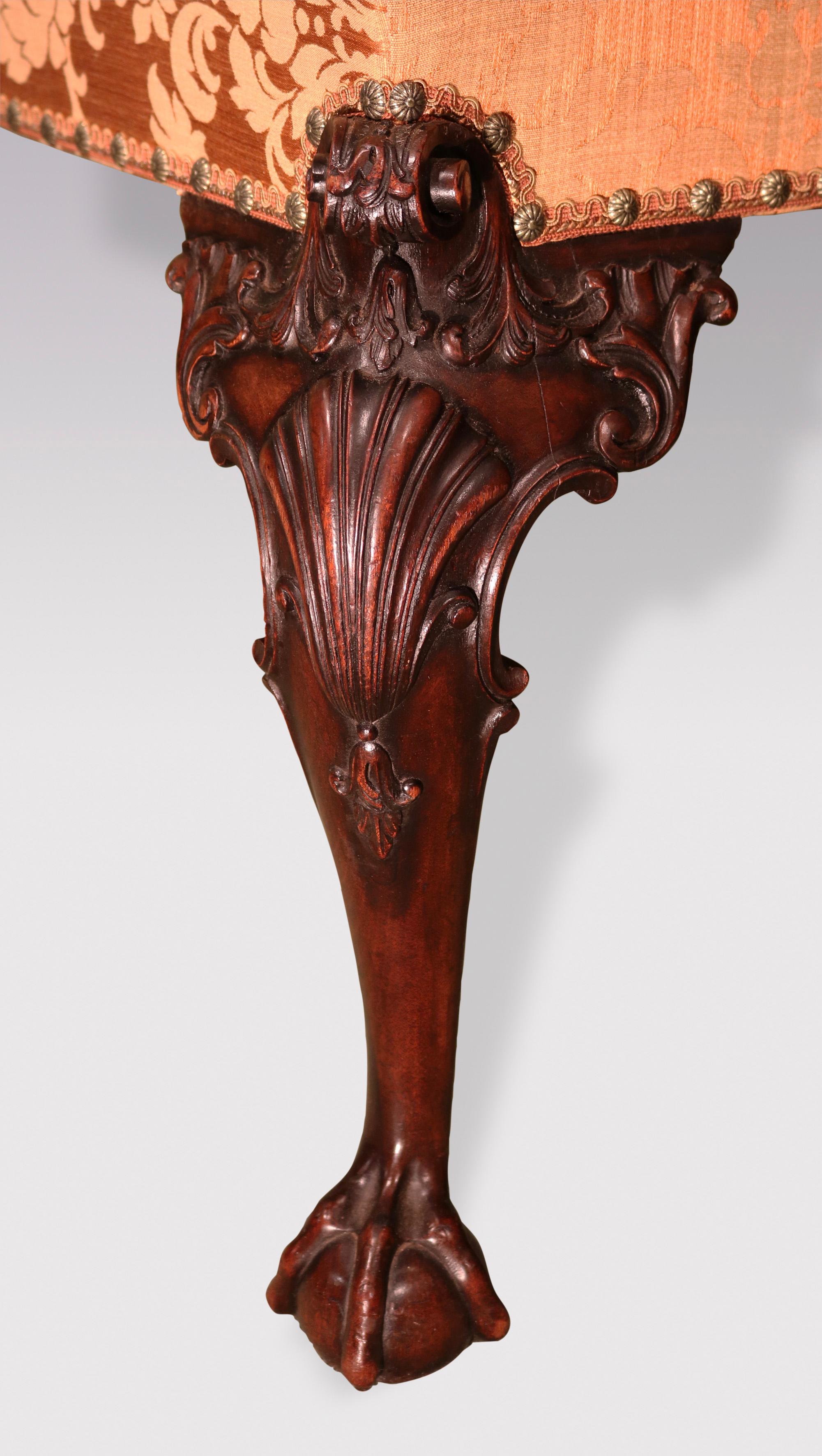 Revival A mid 19th century carved mahogany stool in the Chippendale style For Sale