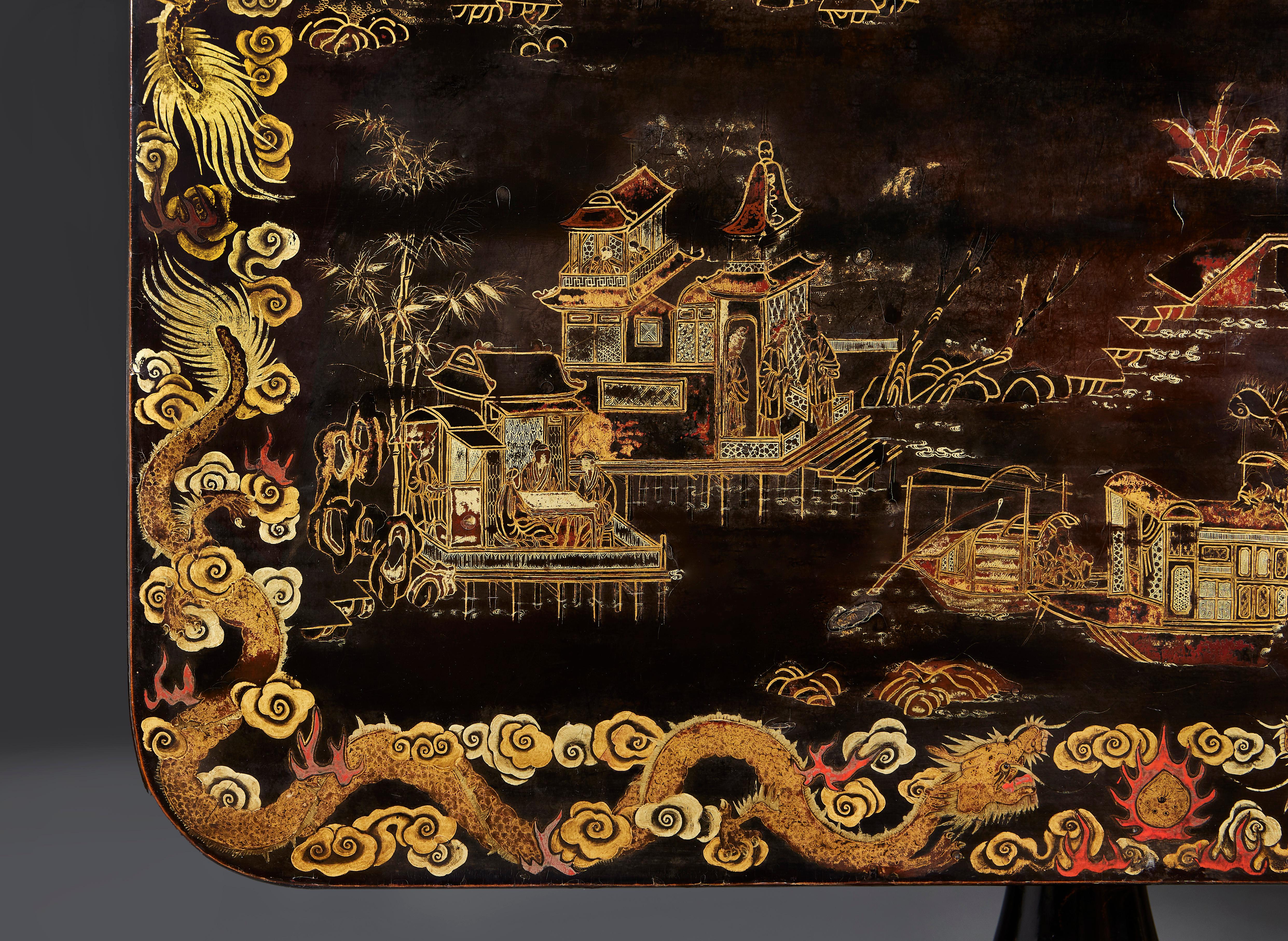 Wood Mid-19th Century Chinese Export Lacquer Centre Table