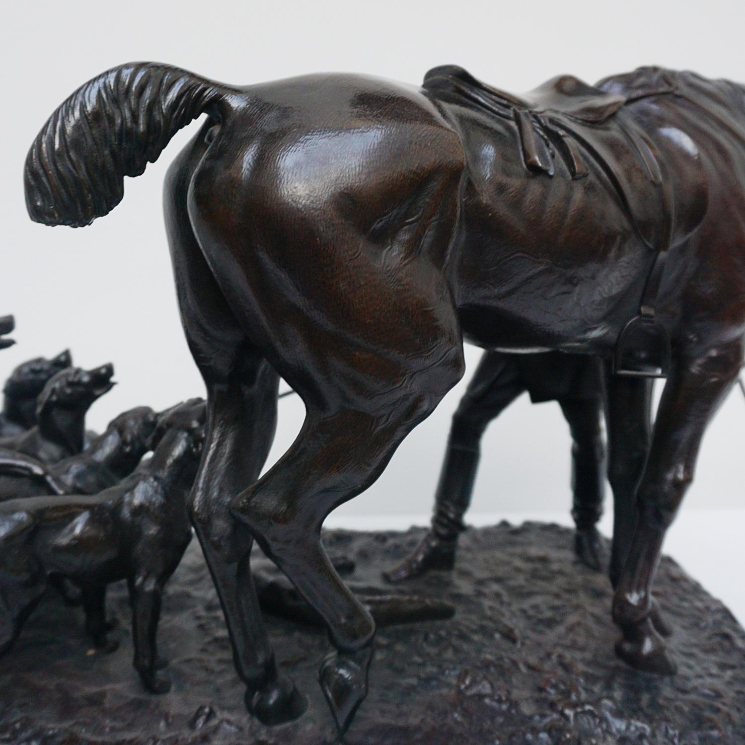 Sculpture en bronze anglaise du milieu du XIXe siècle par John Willis Good 
