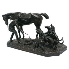 Sculpture en bronze anglaise du milieu du XIXe siècle par John Willis Good "1845-1878".