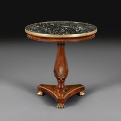 A Mid 19th Century French Antico Verde Marble Gueridon Table
