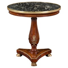 A Mid 19th Century French Antico Verde Marble Gueridon Table