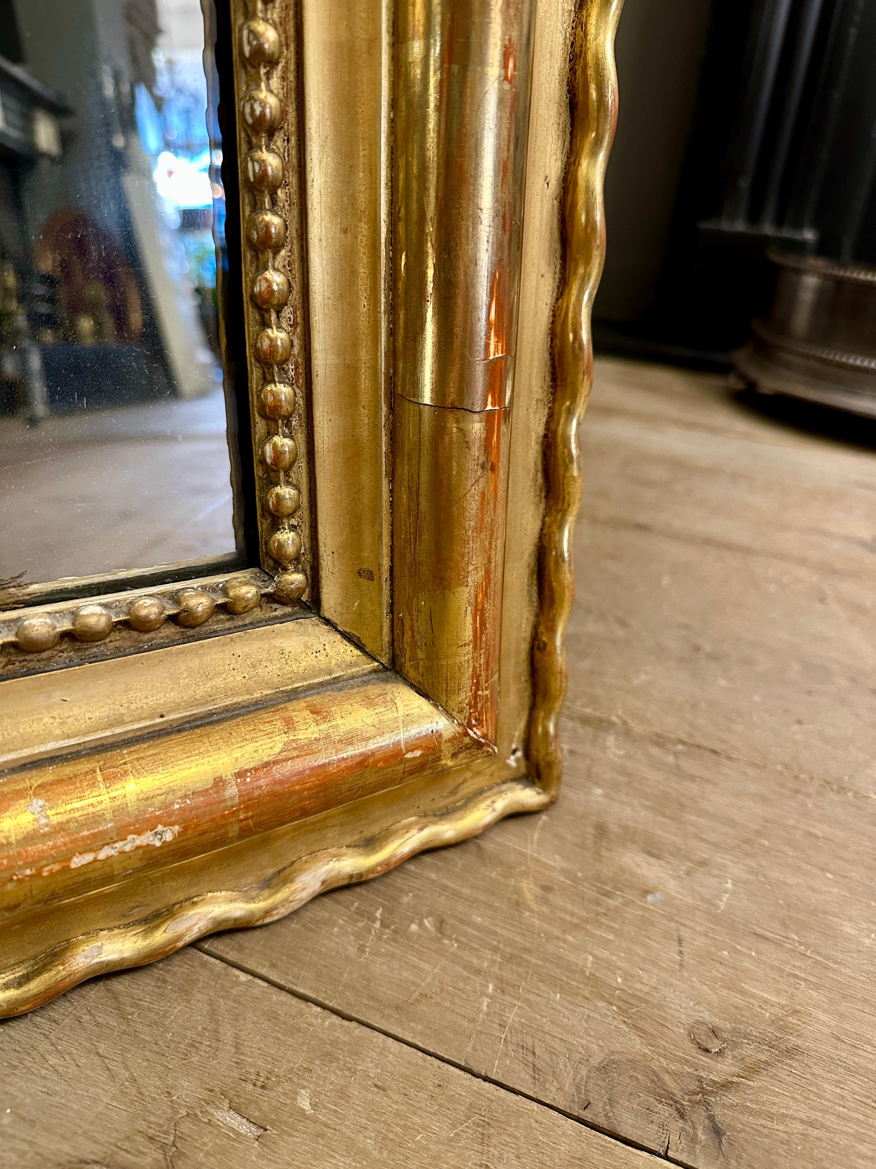 A Mid 19th Century French Gold Gilt Mirror  1