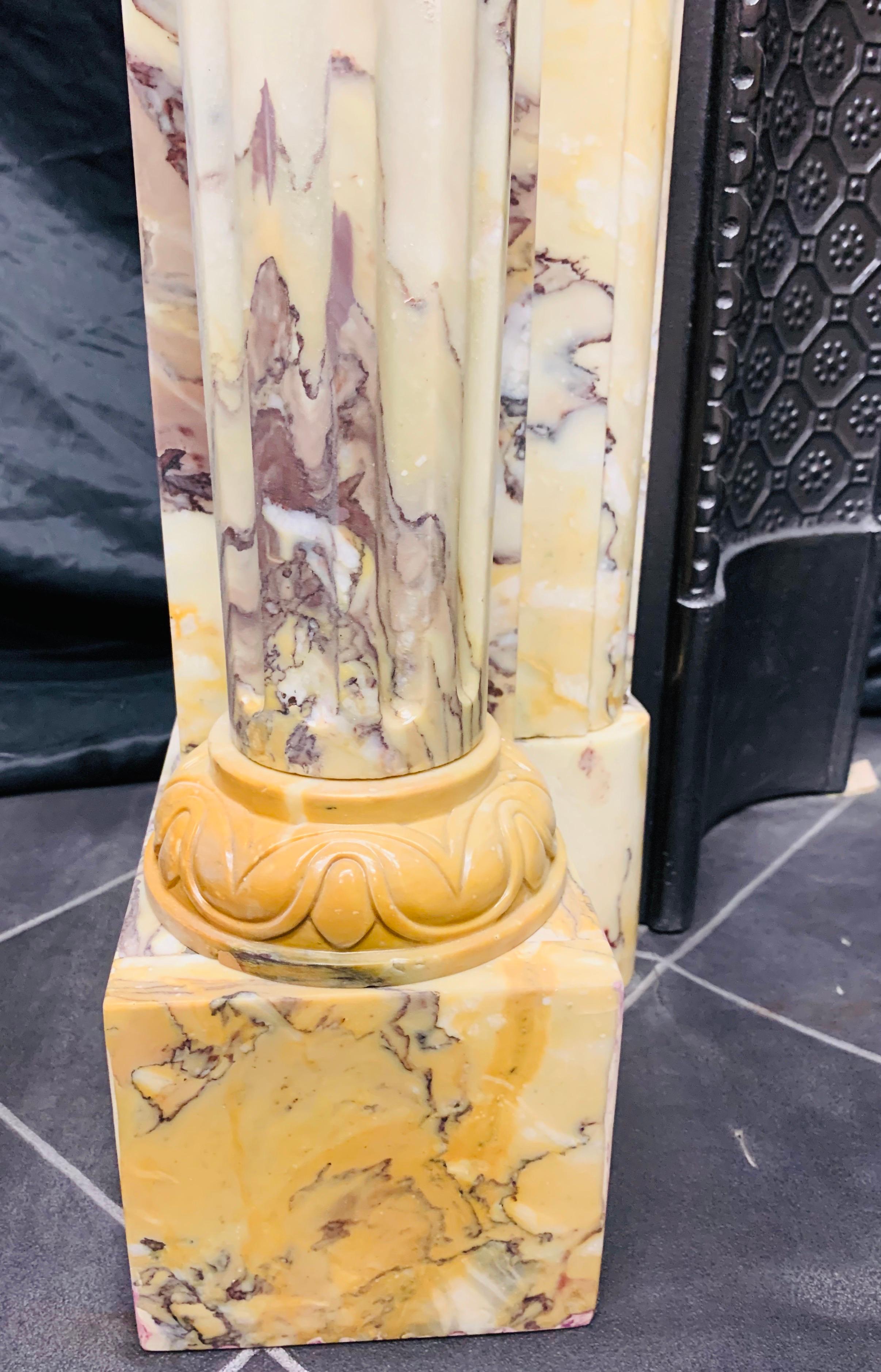 Mid-19th Century French Neoclassical Giallo di Siena Marble Fireplace Surround For Sale 8