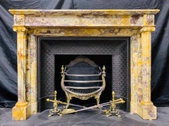 Mid-19th Century French Neoclassical Giallo di Siena Marble Fireplace Surround