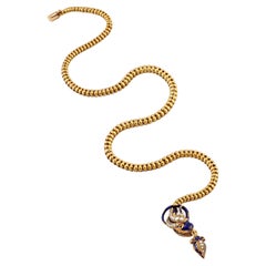 A Mid 19th Century Gold & Enamel Snake Necklace
