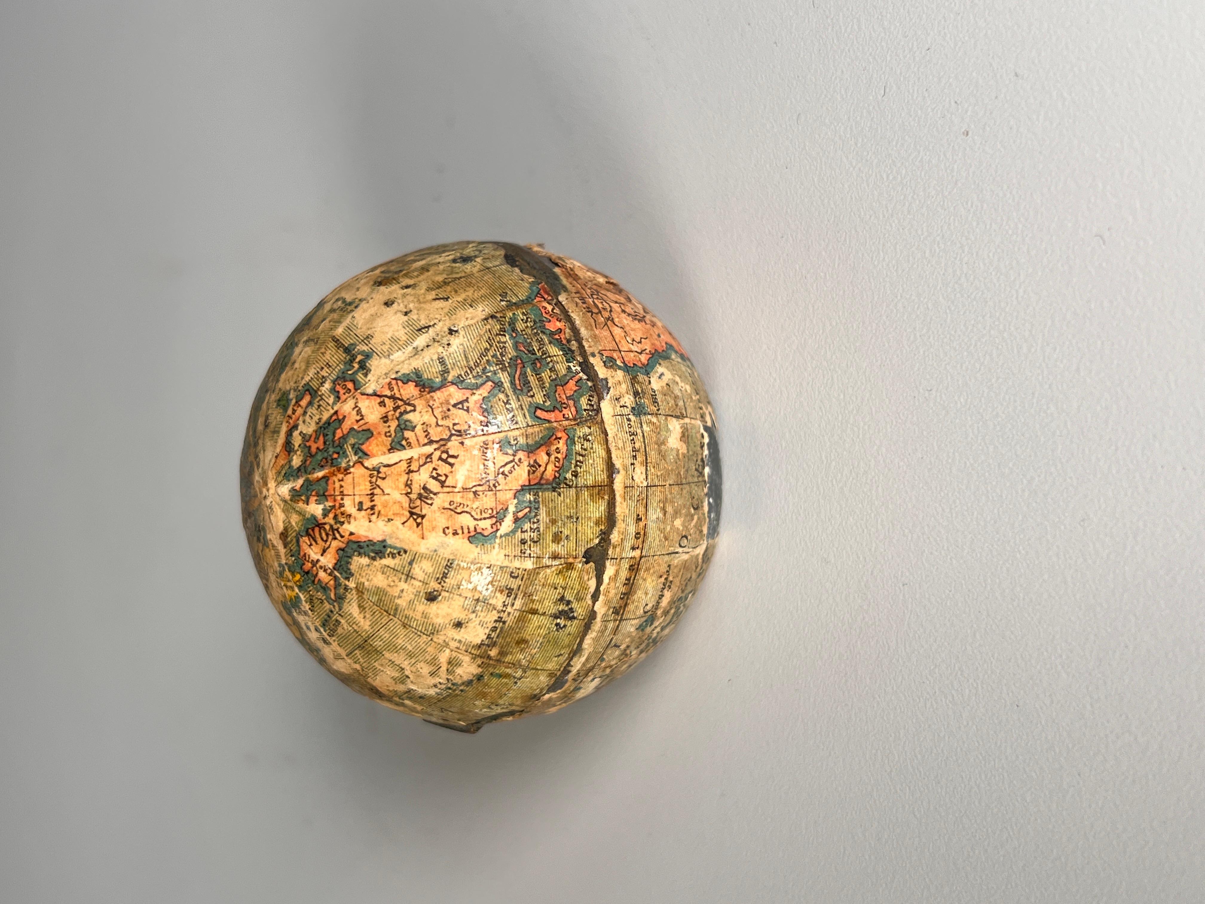 English Mid 19th Century Inkwell in the Form of a Pocket Globe For Sale