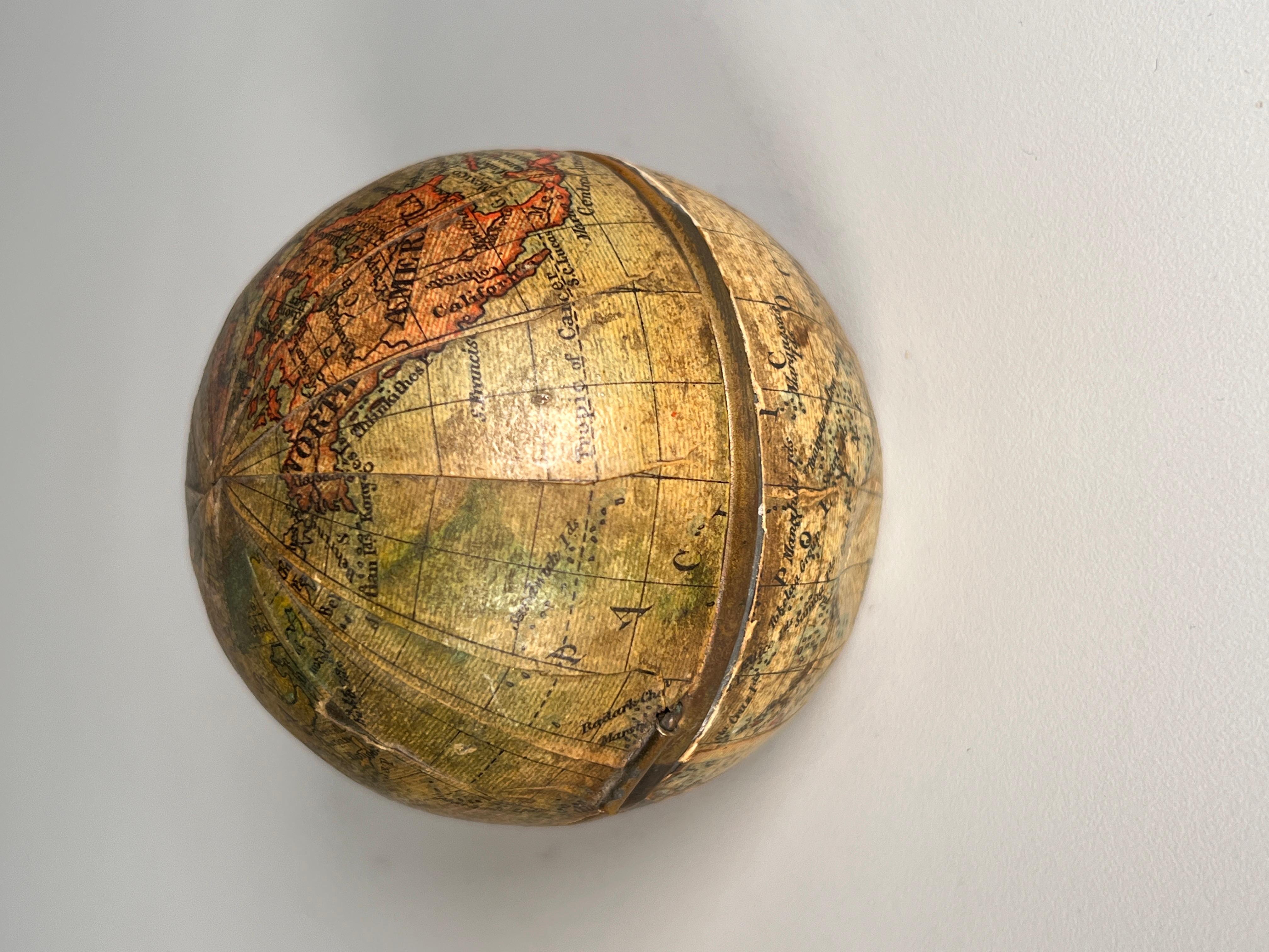 English Mid 19th Century Inkwell in the Form of a Pocket Globe For Sale