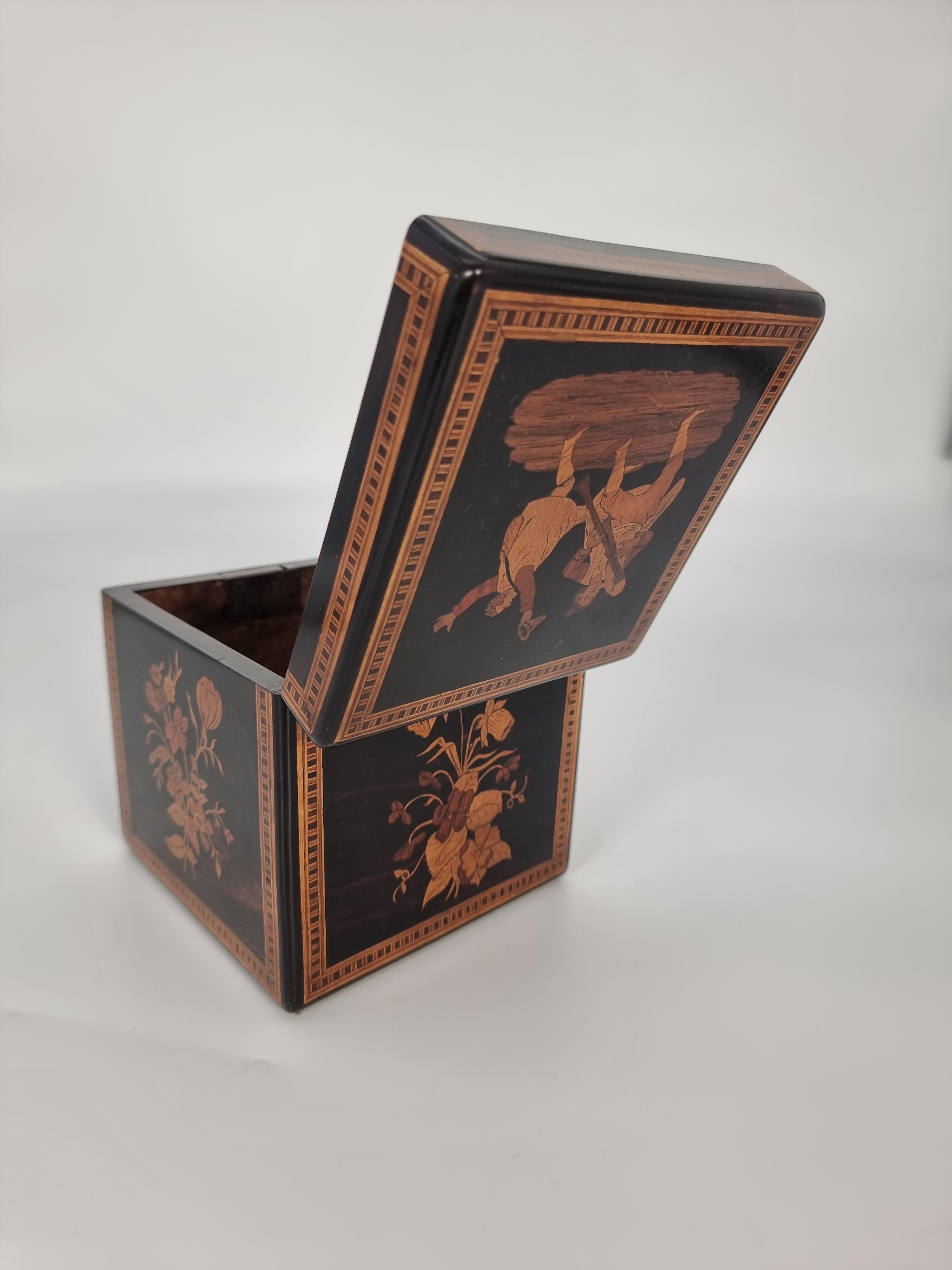 A mid 19th century Italian grand tour Sorrento marquetry box circa 1860 For Sale 7