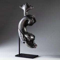 Mid-19th Century Italian Lead Dolphin Spout Mounted on Cast Iron Stand