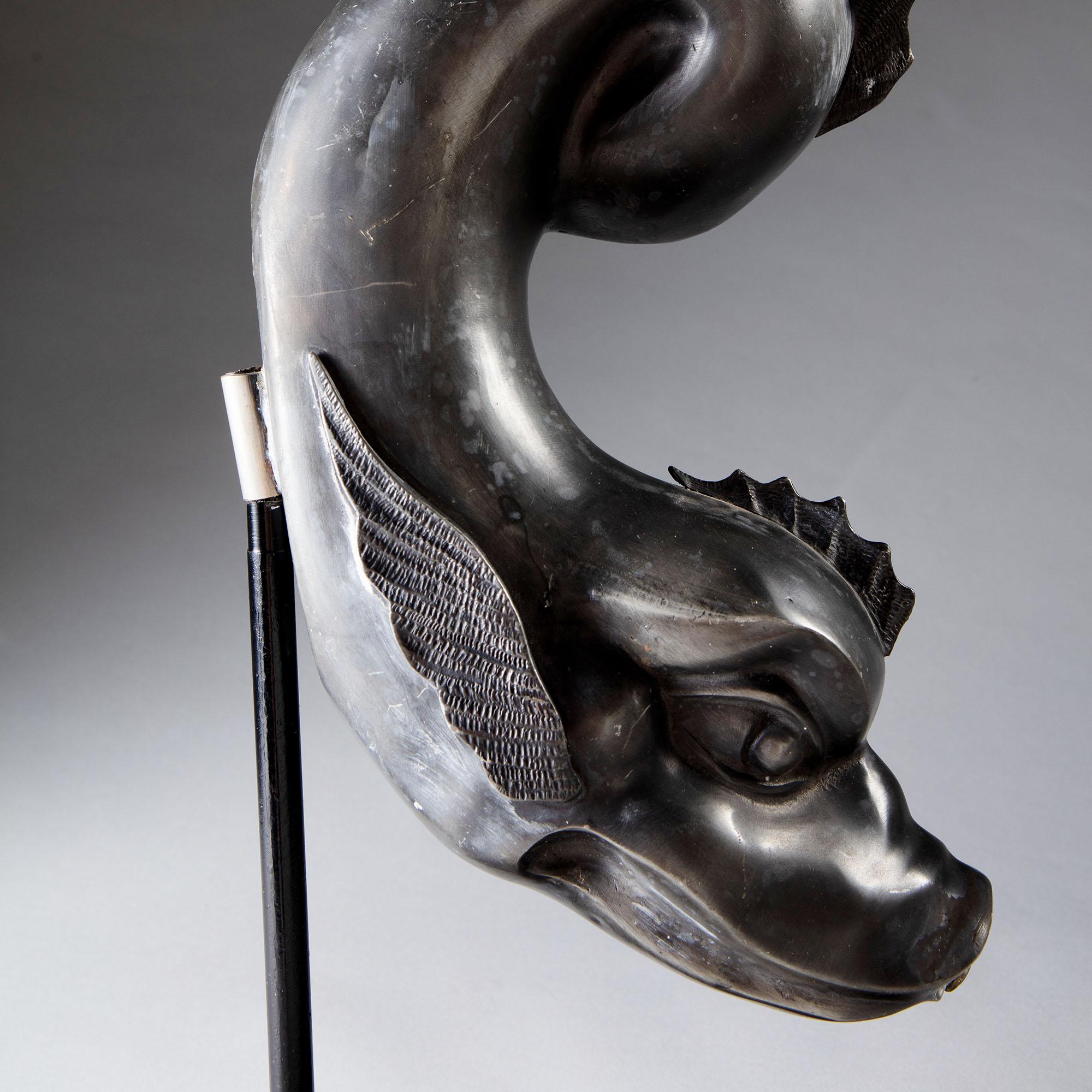 Mid-19th Century Italian Lead Dolphin Spout Mounted on Cast Iron Stand 2