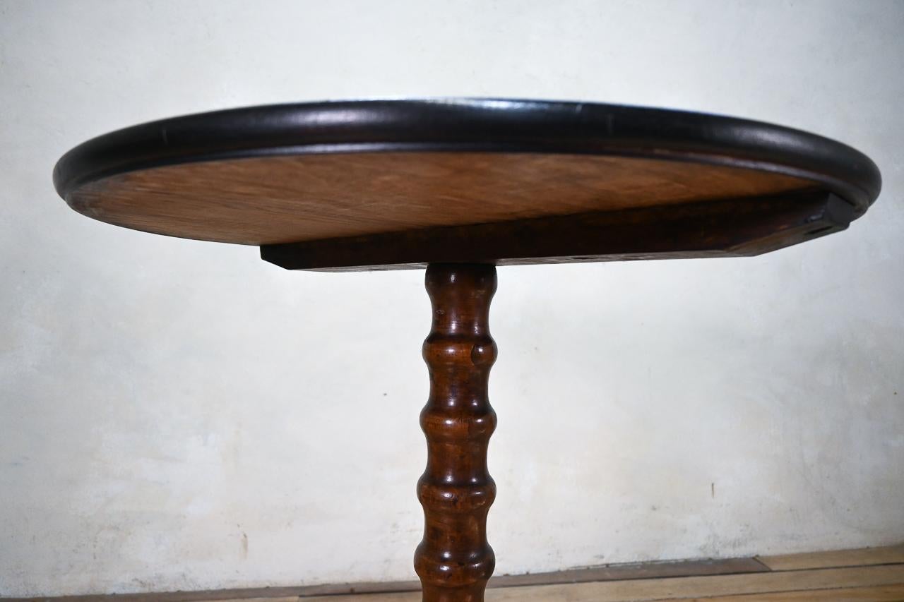 19th Century French Bobbin Turned Tripod Side Table For Sale 4