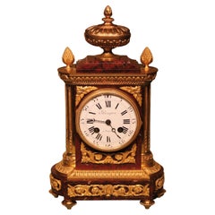 Mid 19th Century Louis XVI Style Marble and Bronze Clock by Bouquet of Paris