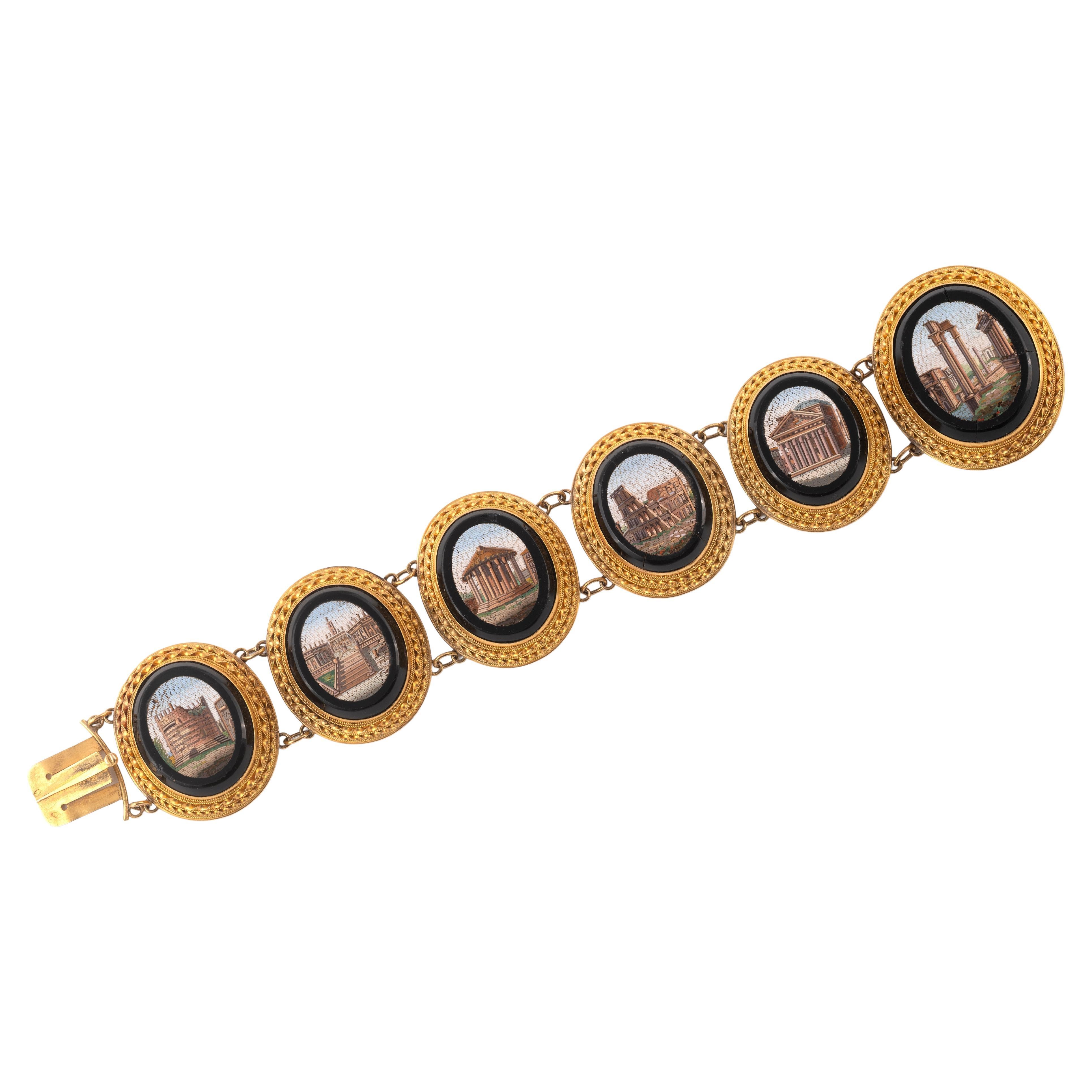 A Mid-19th Century Micromosaic Bracelet Circa 1860