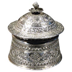A Mid 19th Century Mughal Style Silver Betel Box, Northern India