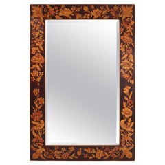Mid 19th Century Pen Work Mirror Hand Decorated with Birds and Plants England