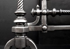 Mid 19th Century Polished Cast Iron Gothic Style Firegrate