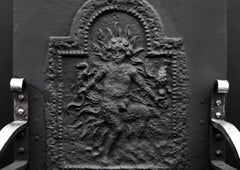 Mid 19th Century Polished Wrought Iron Firegrate with Scrolled Legs